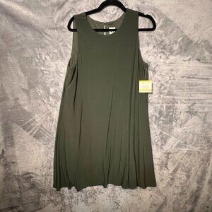 NWT Anne Klein Olive Green Stretch Dress 14